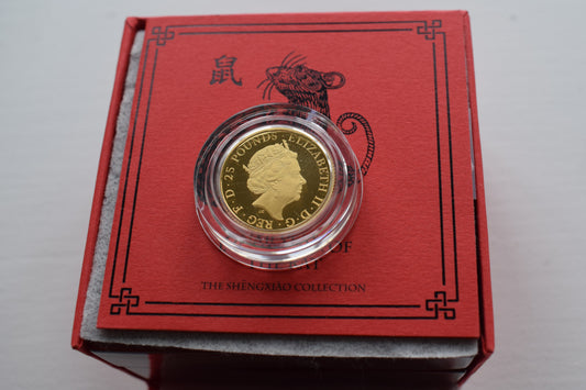 2020 Royal Mint Lunar Year of the Rat 1/4 oz Gold Proof Coin
