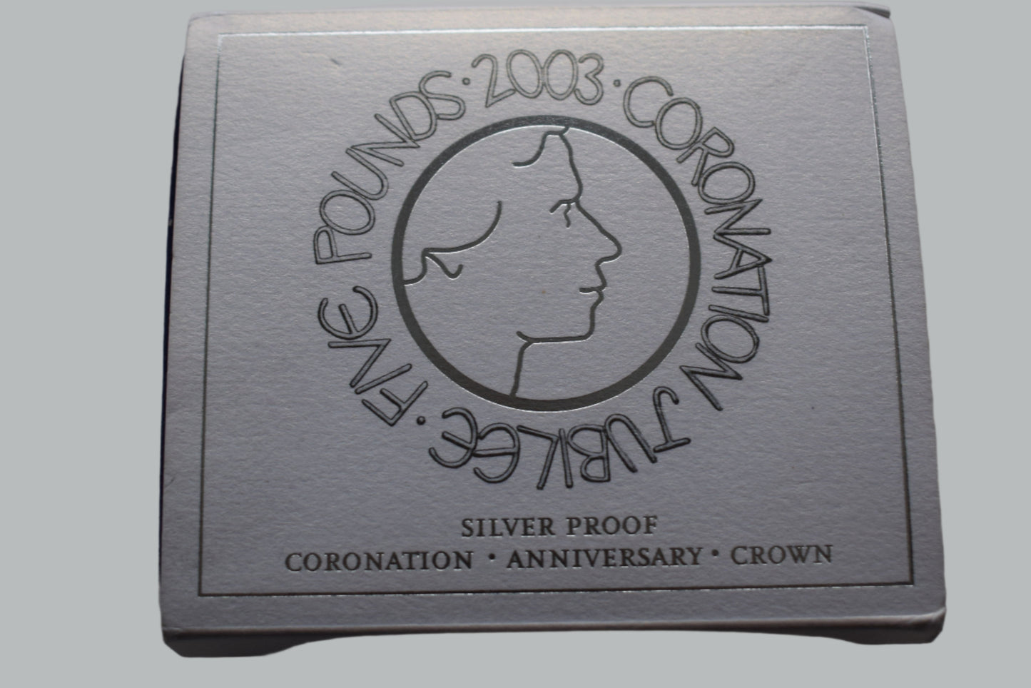 2003 Royal Mint Coronation Jubilee £5 Silver Proof Coin BOX, Outer & COA