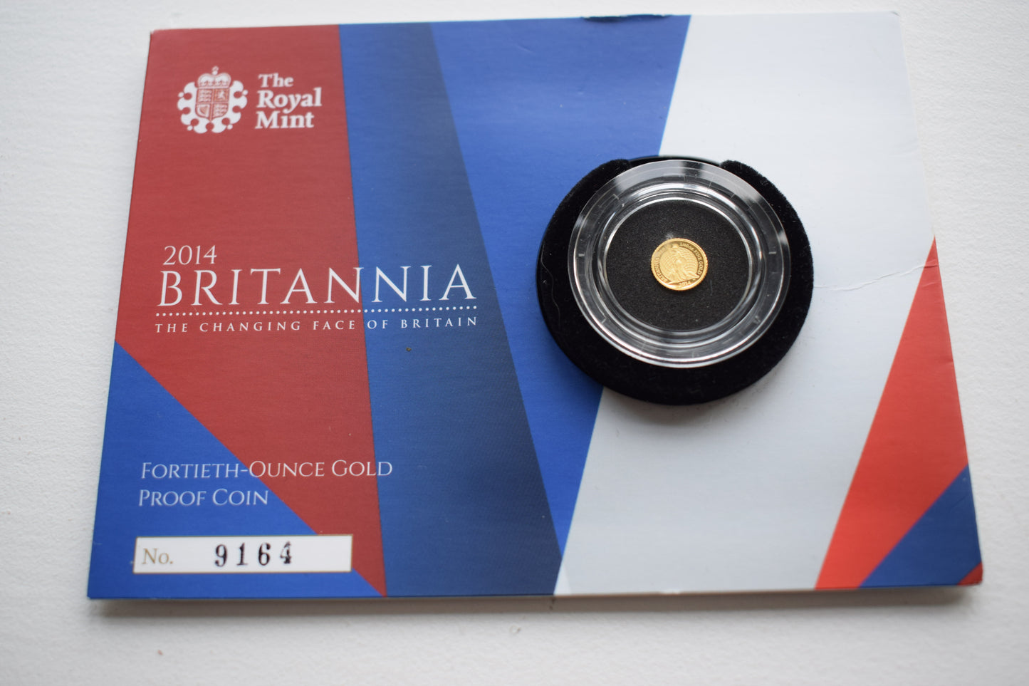 2014 Royal Mint Britannia 1/40 oz proof Gold Coin AGW 0.78g COA