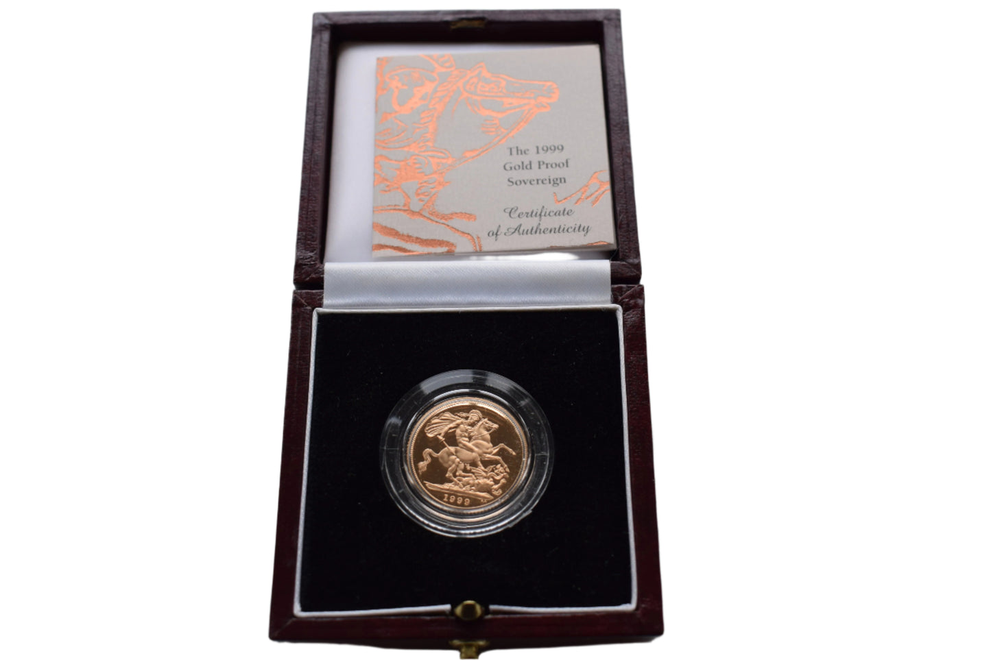 1999 RM George and Dragon (AGW 7.32 grams) Sovereign Proof Gold Coin Box COA