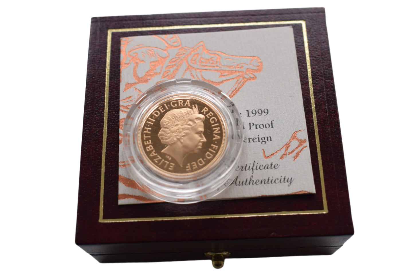 1999 RM George and Dragon (AGW 7.32 grams) Sovereign Proof Gold Coin Box COA