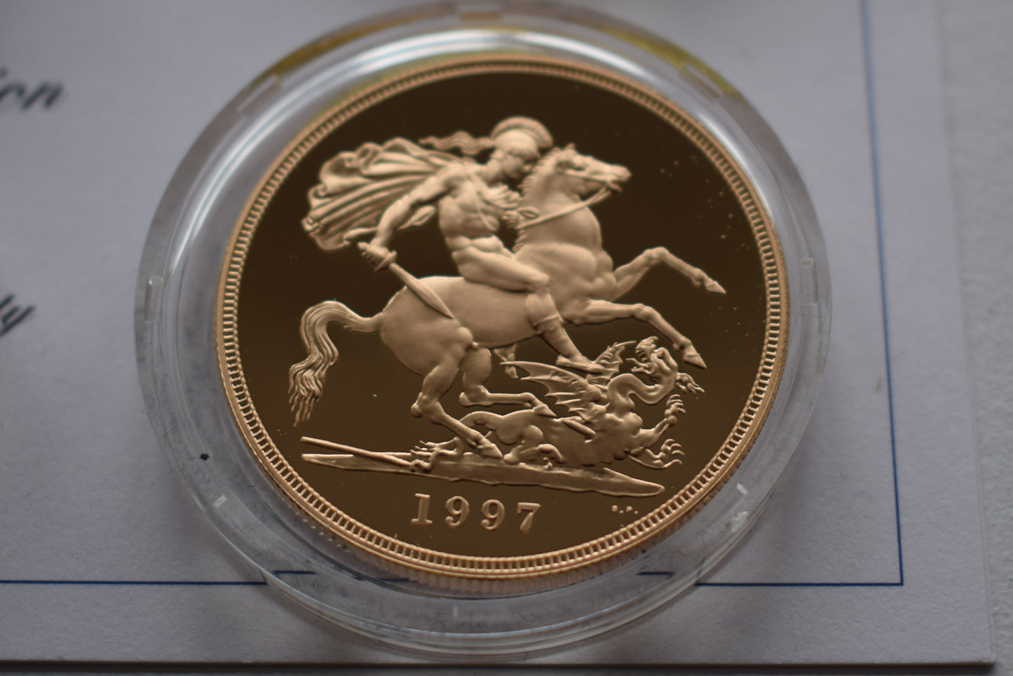 1997 RM George & Dragon Gold Proof 4 Coin Sovereign Set Box COA