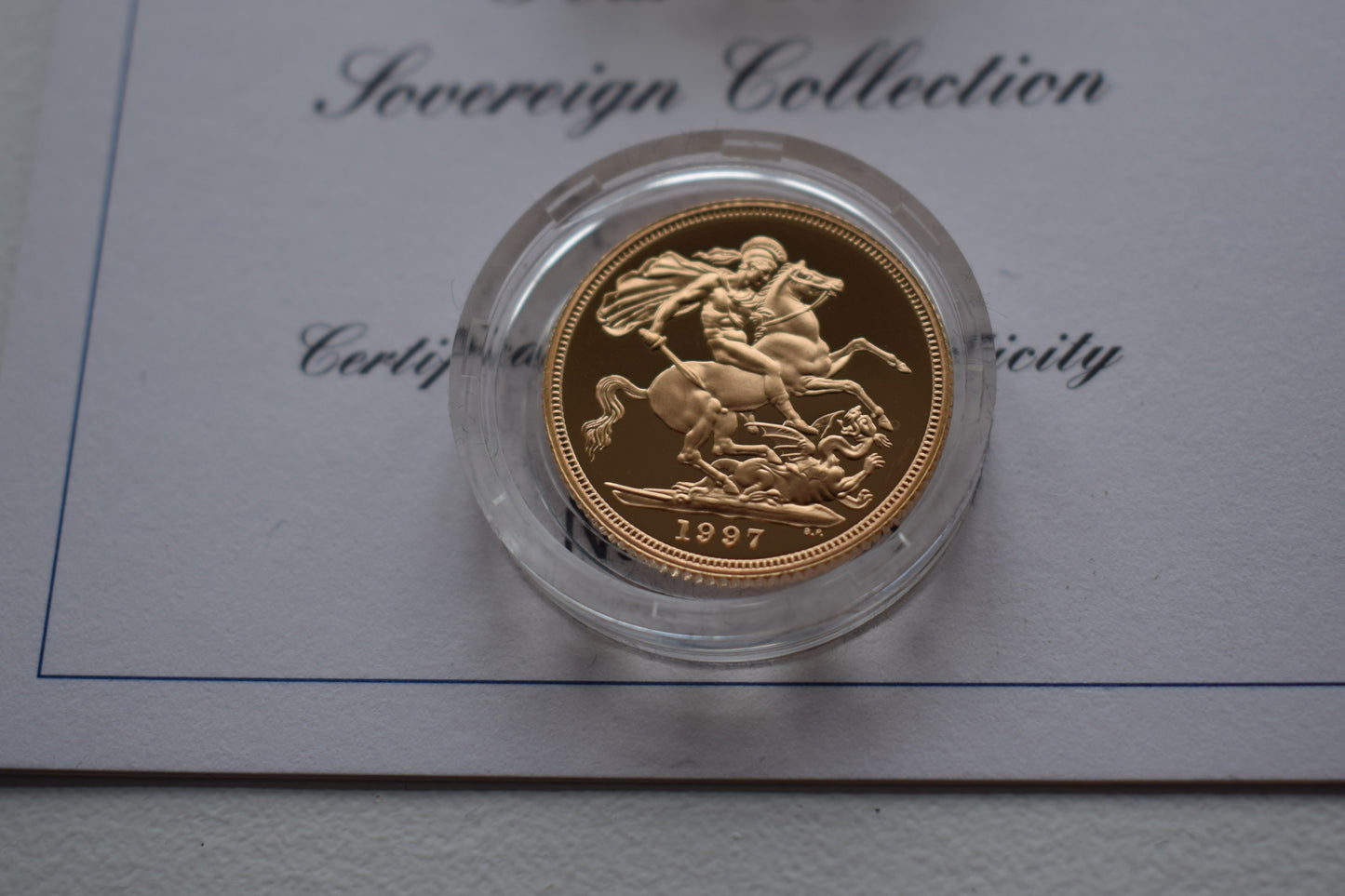 1997 RM George & Dragon Gold Proof 4 Coin Sovereign Set Box COA