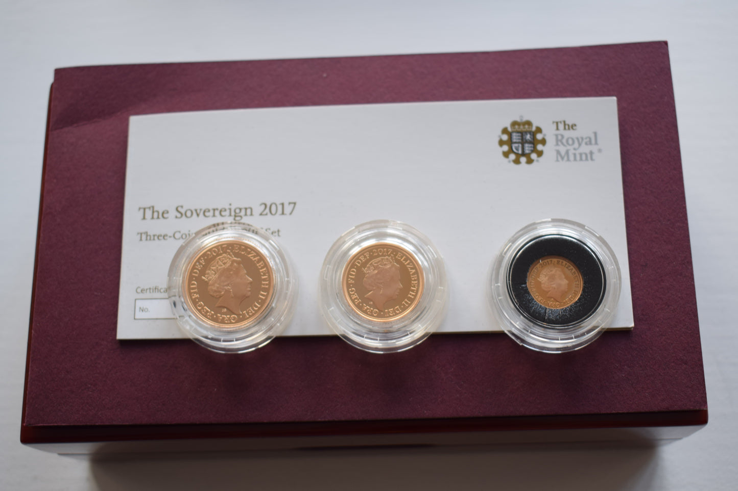 2017 RM QE II 200th Anniversary Sovereign 12.81 g Proof Gold 3 Coin Set Box COA