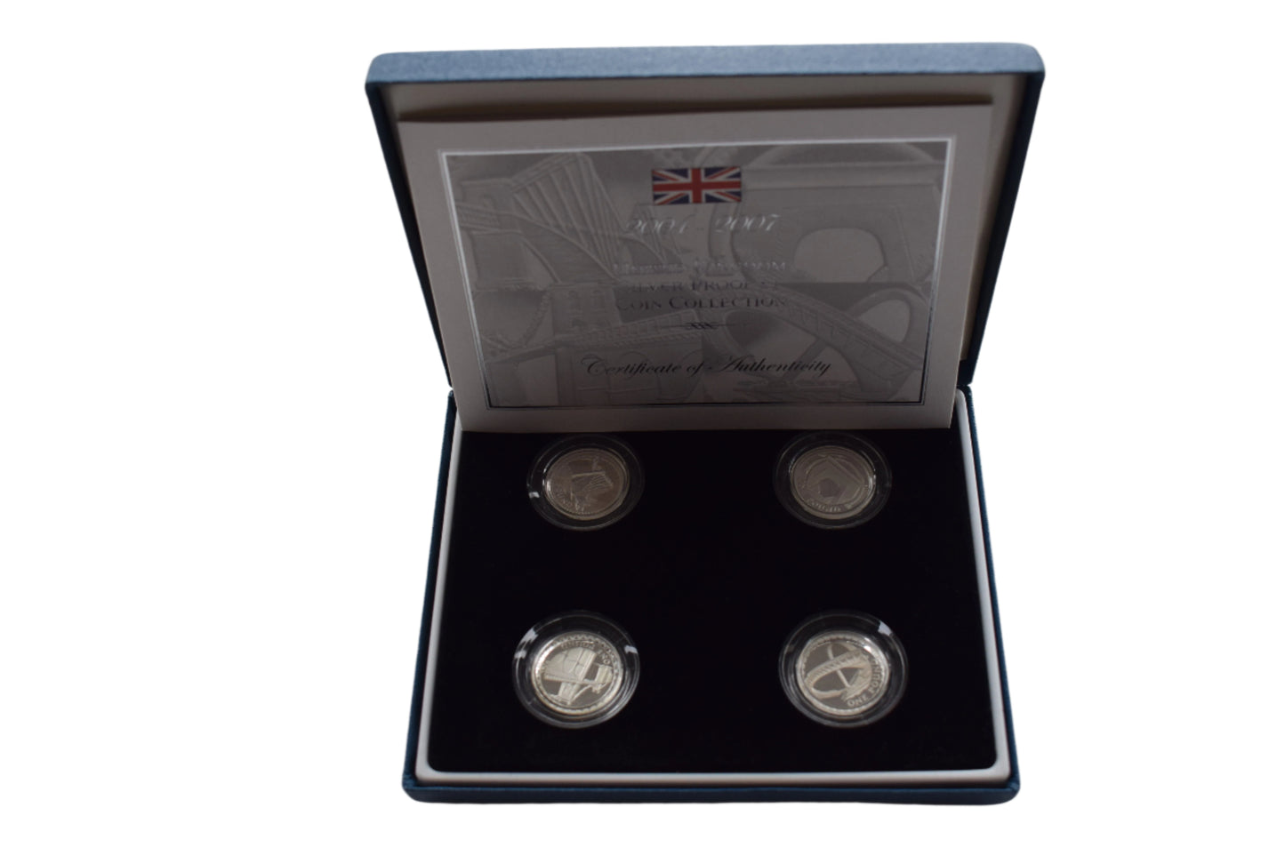 2004 2007 London Bridges Silver Proof £1 4 Coin Set Box COA