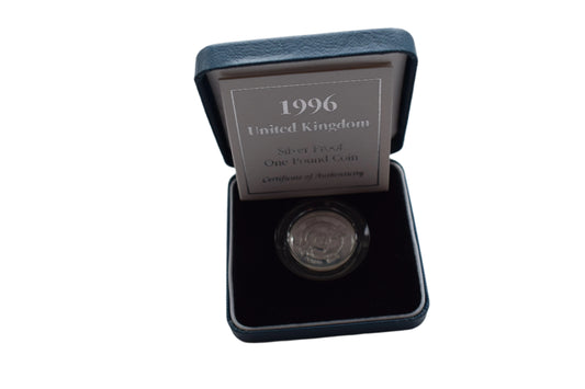 1996 Northern Ireland Cross Silver Proof £1 Coin Box COA