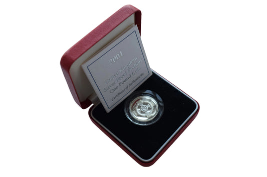 2001 Irish Style Cross Silver Proof Piedfort £1 Coin Box COA