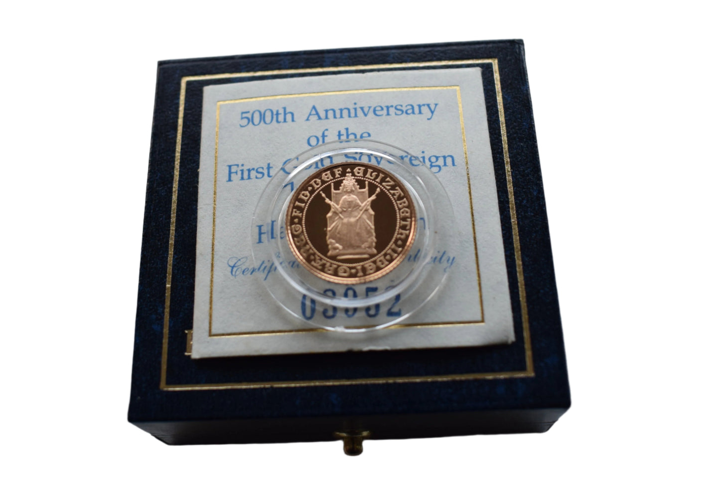 1989 RM 500th Anniversary Gold Proof Half Sovereign Box COA