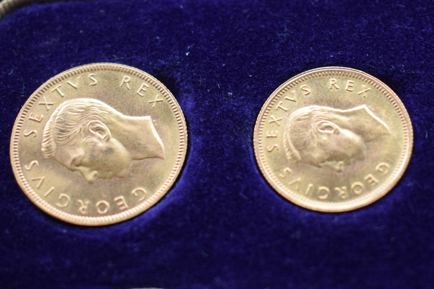 1952 South Africa Mint George VI Pound \ half Pound 11.99 g (AGW 10.98 g) Gold 11 Coin set