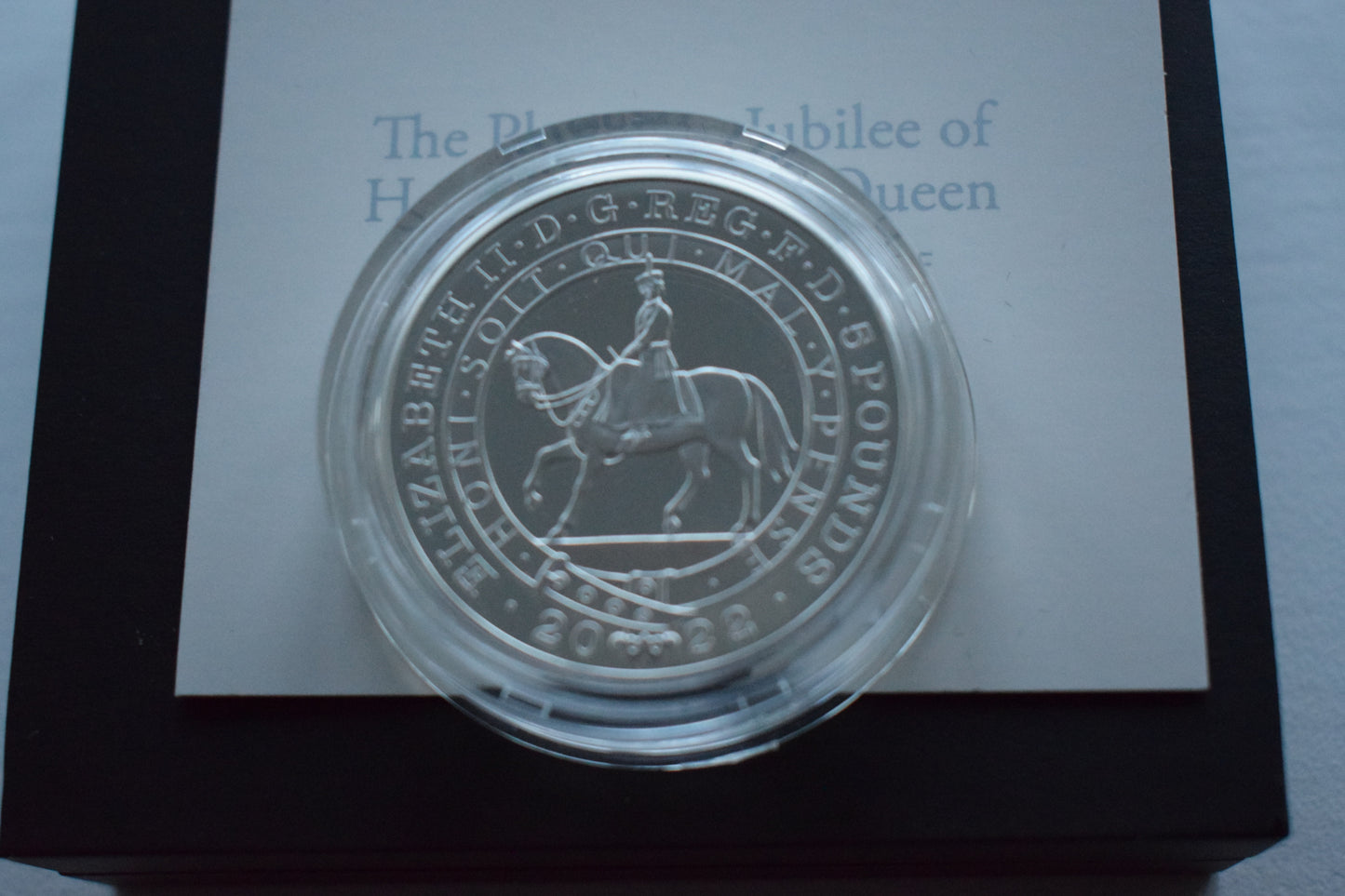 2022 Royal Mint QE II Platinum Jubilee £5 Silver Proof Piedfort Coin Box COA