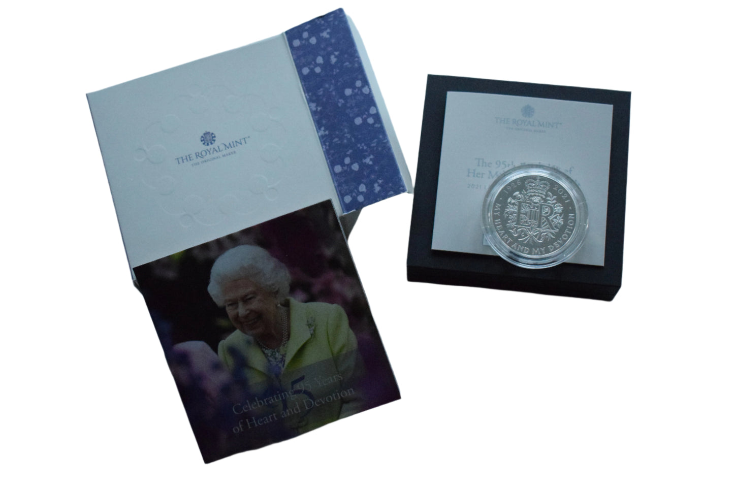 2021 Royal Mint QE II 95th Birthday £5 Silver Proof Coin Box COA