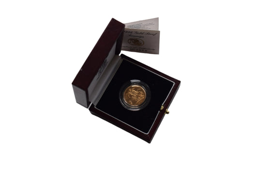 1996 RM George and Dragon (AGW 7.32 grams) Sovereign Proof Gold Coin Box COA