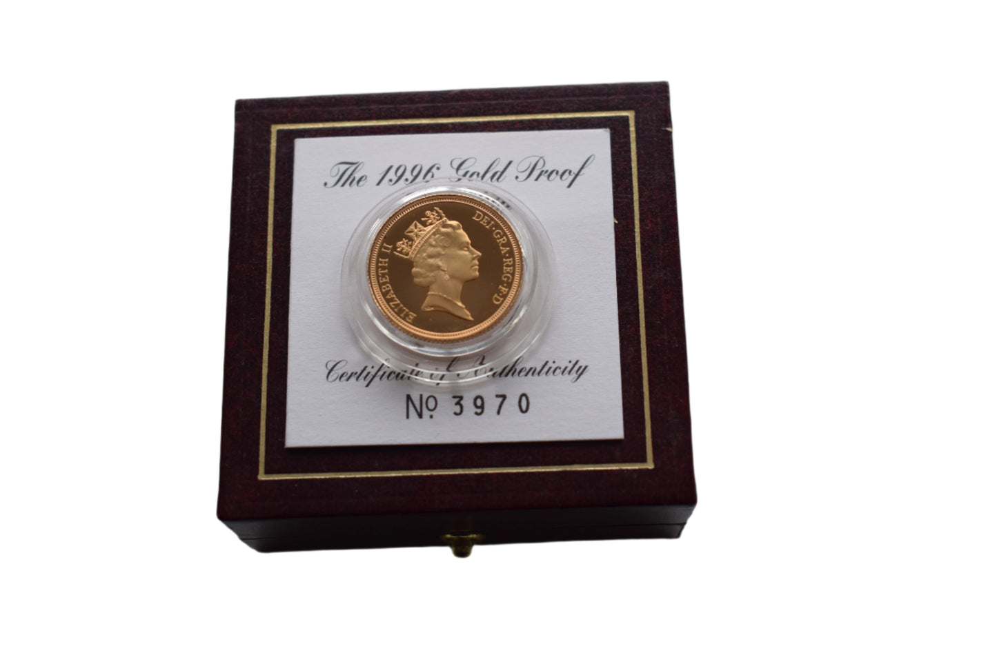 1996 RM George and Dragon (AGW 7.32 grams) Sovereign Proof Gold Coin Box COA