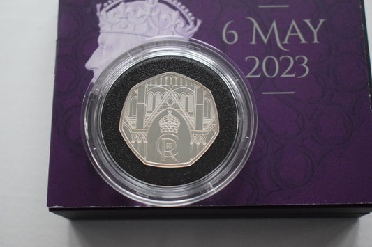 2023 Royal Mint Coronation of King Charles III 50p Silver Proof Coin Box COA