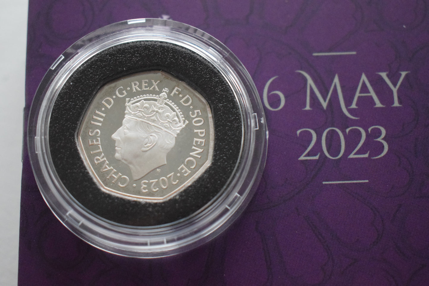 2023 Royal Mint Coronation of King Charles III 50p Silver Proof Coin Box COA