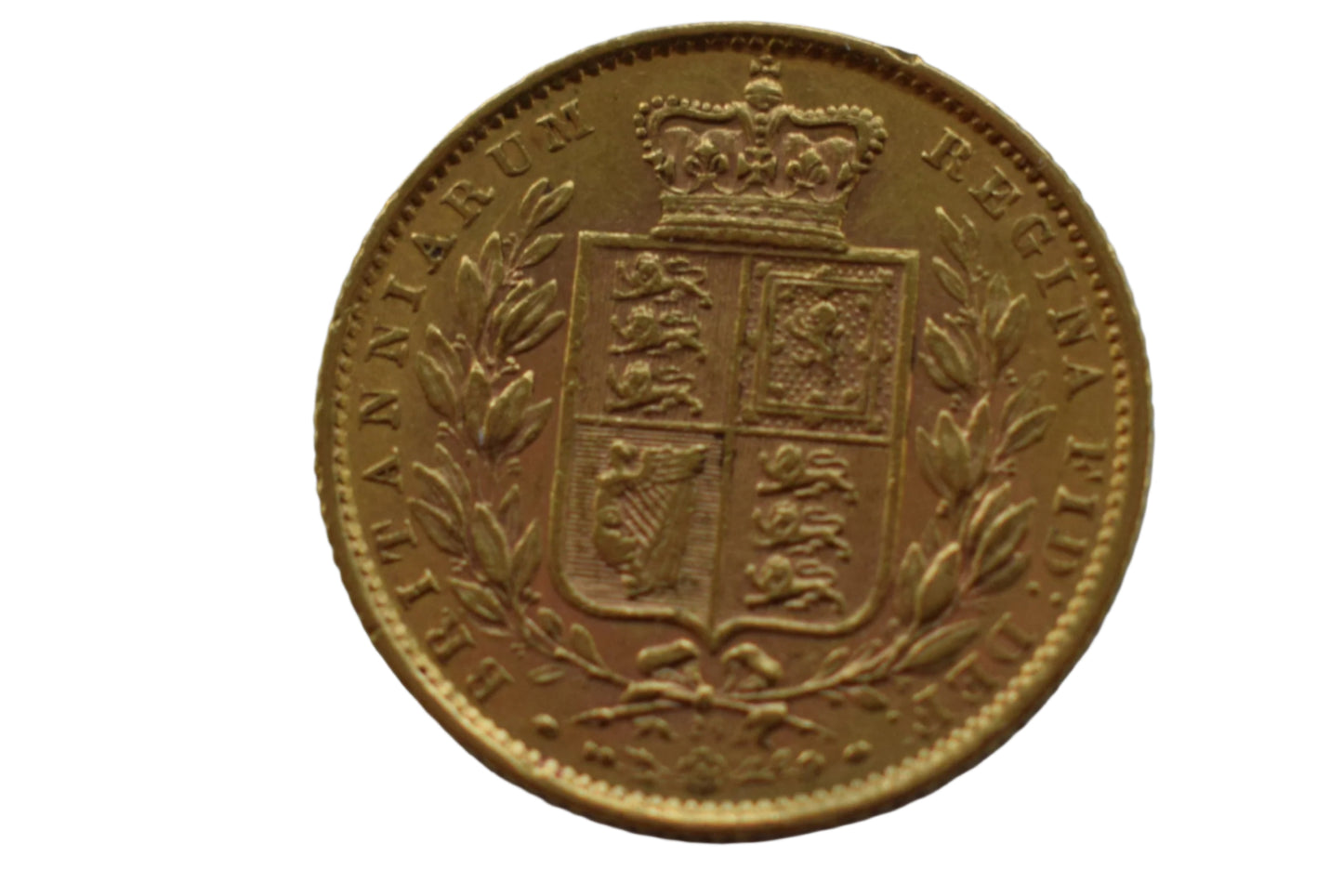 1871 Young Head Shield Sovereign (Die26) 7.99 grams (AGW 7.32 grams) Gold Coin