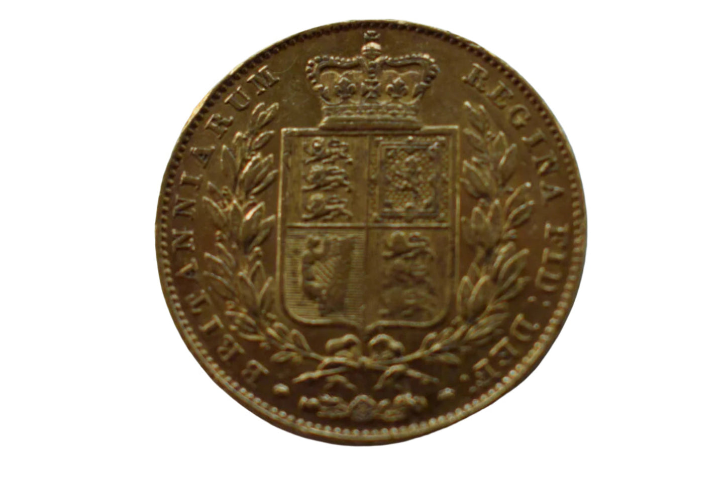 1845 Queen Victoria Young Shield Sovereign 7.99 grams (AGW 7.32 grams) Gold Coin