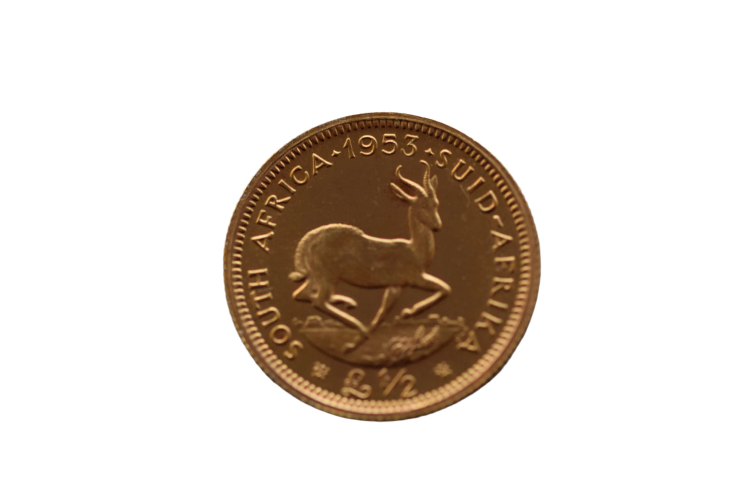 1953 South Africa QE II Half Pound (Half Sovereign) Gold Coin
