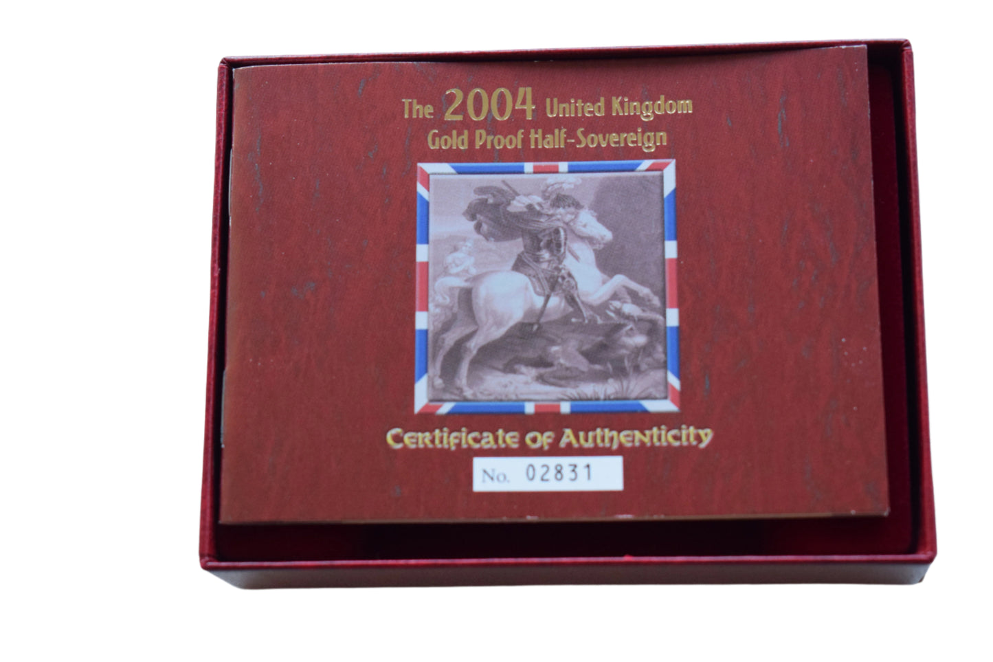 2004 Royal Mint George and the Dragon Half Sovereign Proof Gold Box COA