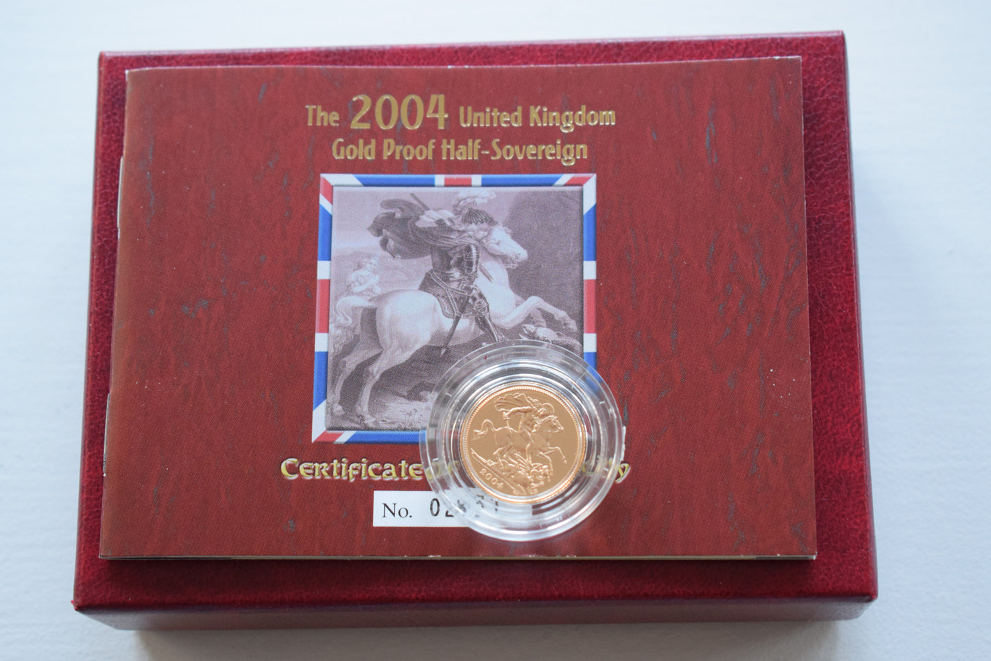 2004 Royal Mint George and the Dragon Half Sovereign Proof Gold Box COA