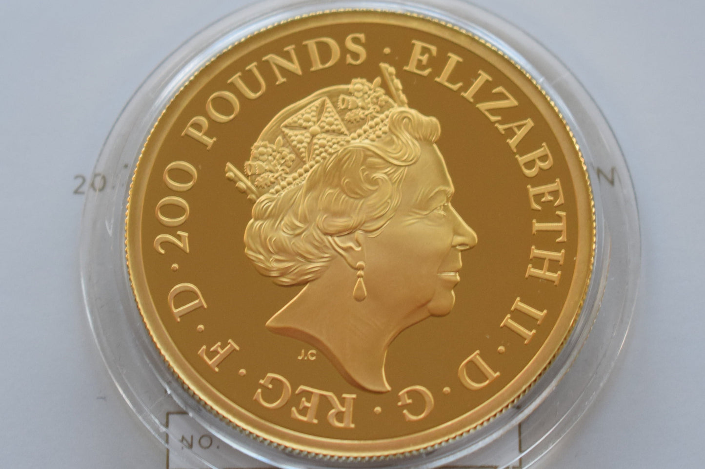 2022 RM QE II Britannia Three Ages Gold Proof 200 Pounds 2 oz AGW 62.20g Box COA