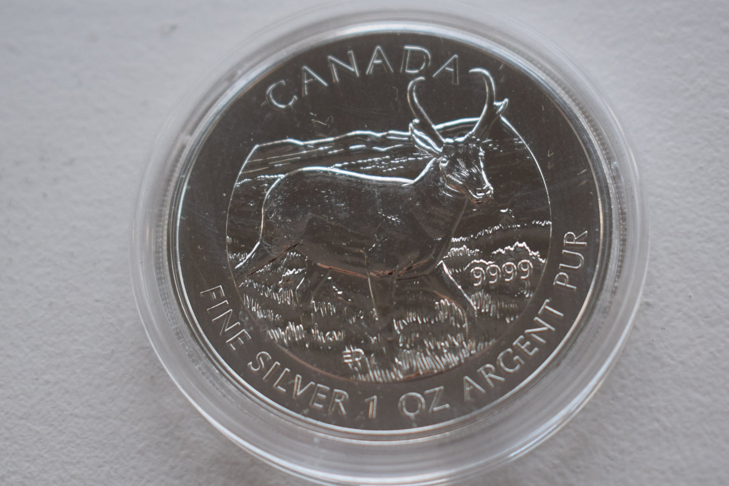 2013 Canadian Mint QE II $5 Antelope- 1 oz 9999 Silver Coin