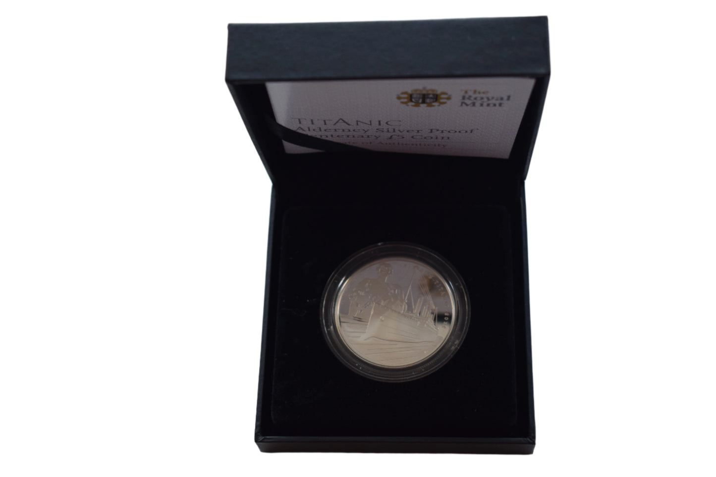 2012 Royal Mint Alderney Centenary Titanic Proof Silver £5 Coin Box COA