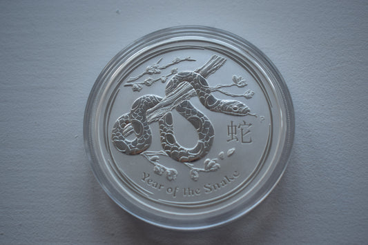 2013 Australia Mint Year Snake Lunar Series 2 - 5 oz 999 Silver Coin