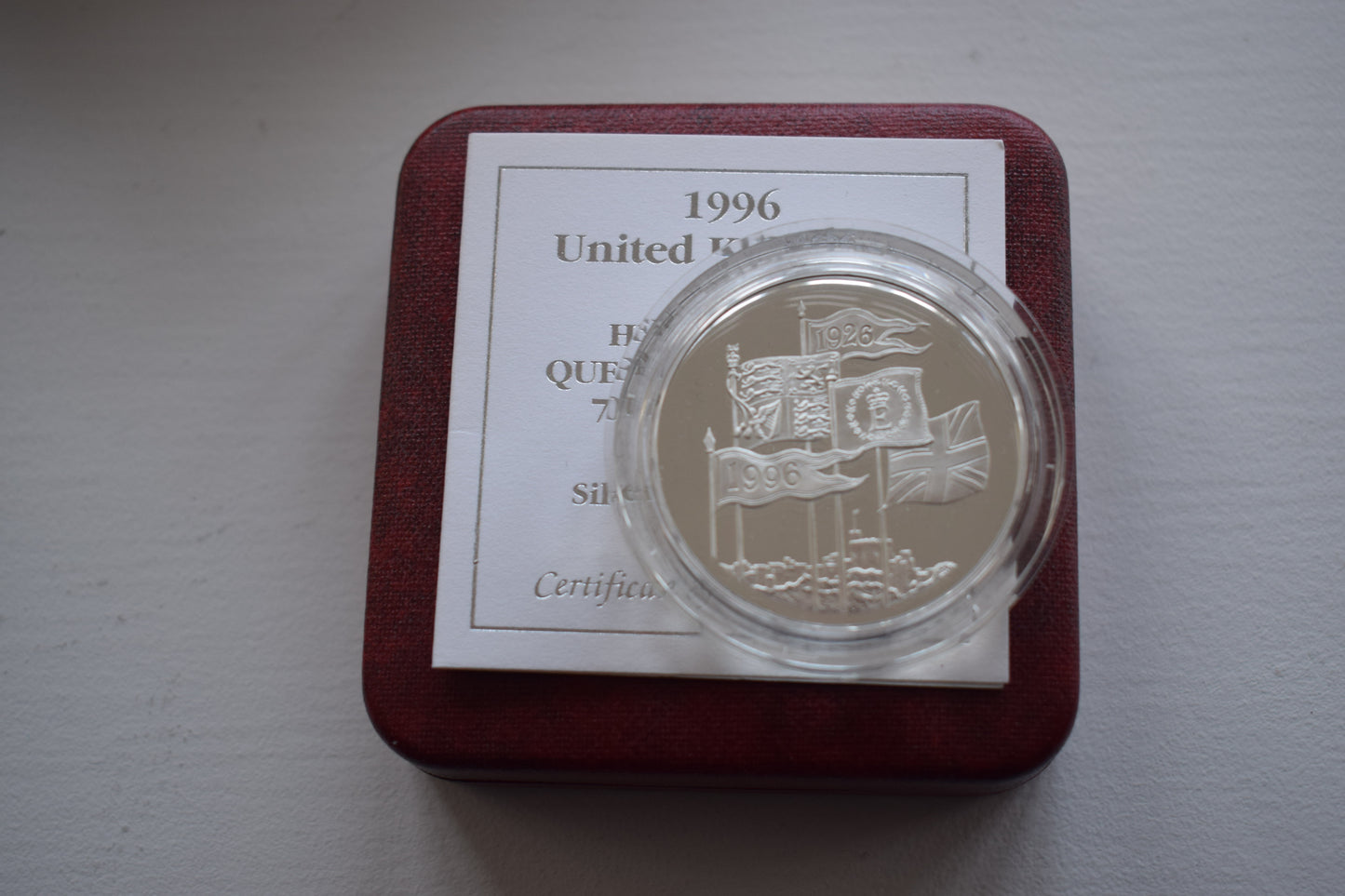 1996 Royal Mint QE II 70th Birthday Silver Proof Crown £5 Coin Boxed COA