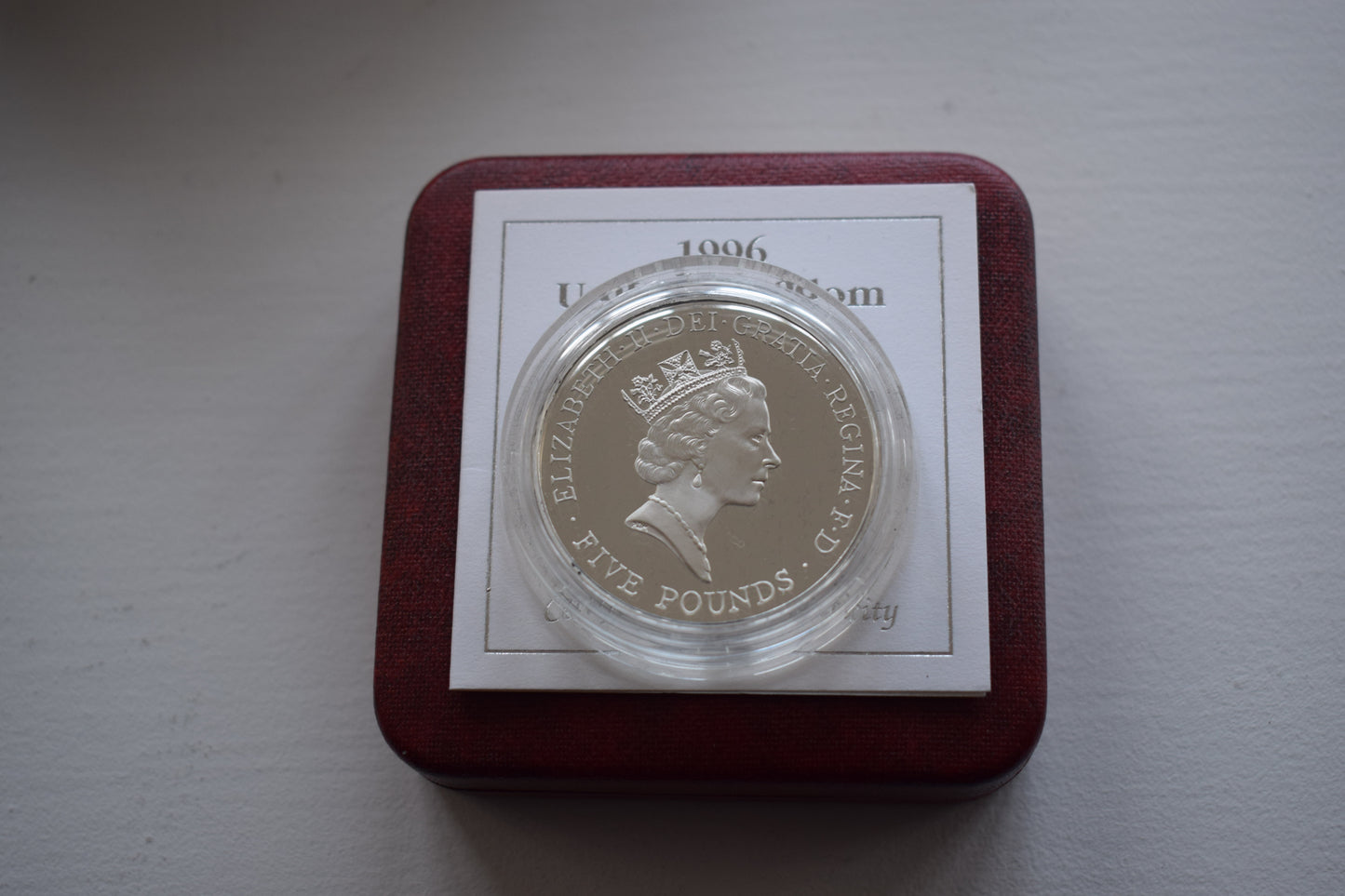 1996 Royal Mint QE II 70th Birthday Silver Proof Crown £5 Coin Boxed COA