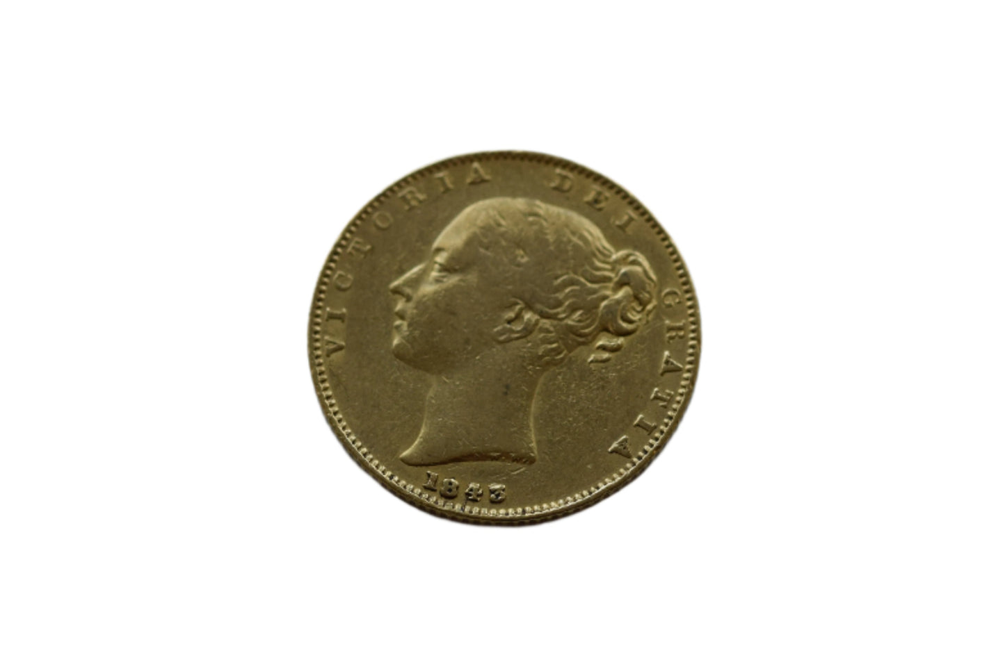 1843 Queen Victoria Young Head Shield Gold Sovereign