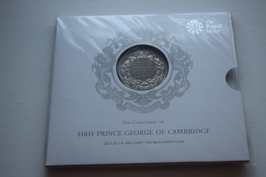 2013 Royal Mint Christening of Prince George BU Cupro Nickel Coin