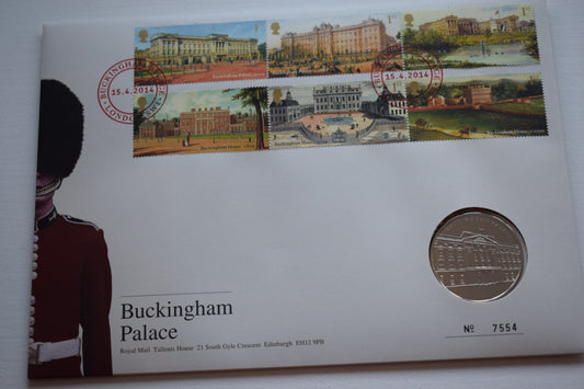 2014 Royal Mint Buckingham Palace Coin and Stamp set