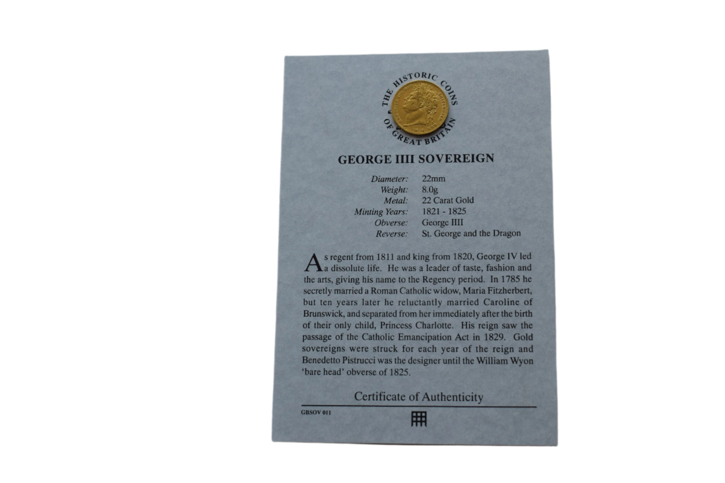 1822 Georgius IIII George & the Dragon Gold Sovereign