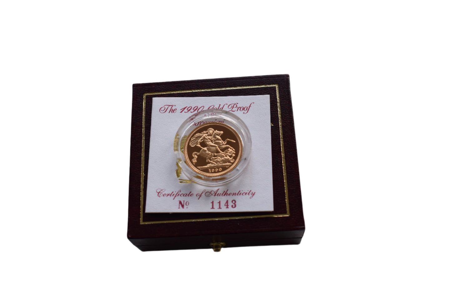1990 Royal Mint George and the Dragon Gold Proof Sovereign