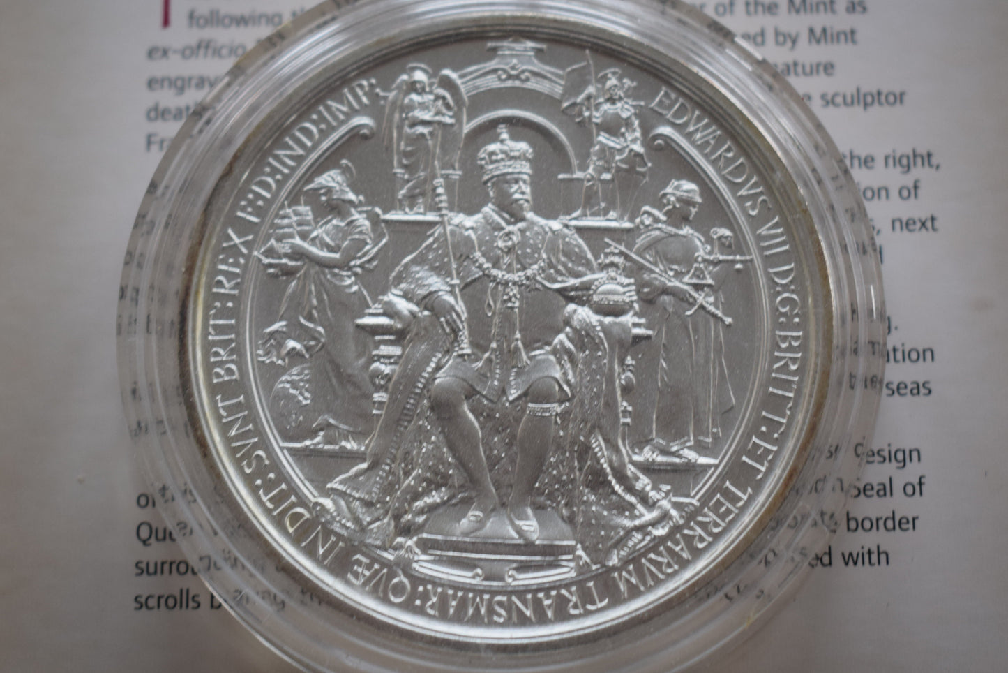 2006 Scarce Great Seal of King Edward VII 5oz Silver Satin Finish Medal Coin