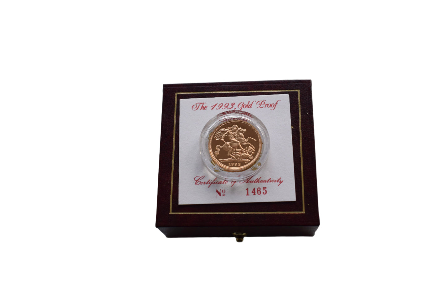 1993 Royal Mint George and the Dragon Gold Proof Sovereign