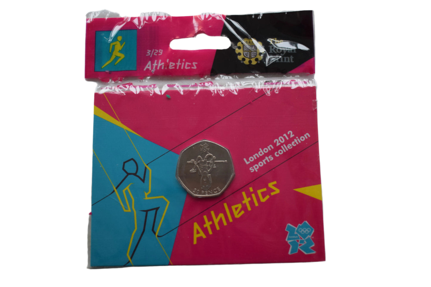 2012 Royal Mint London Olympic Athletics 50p BU Nickel Coins Sealed Cards