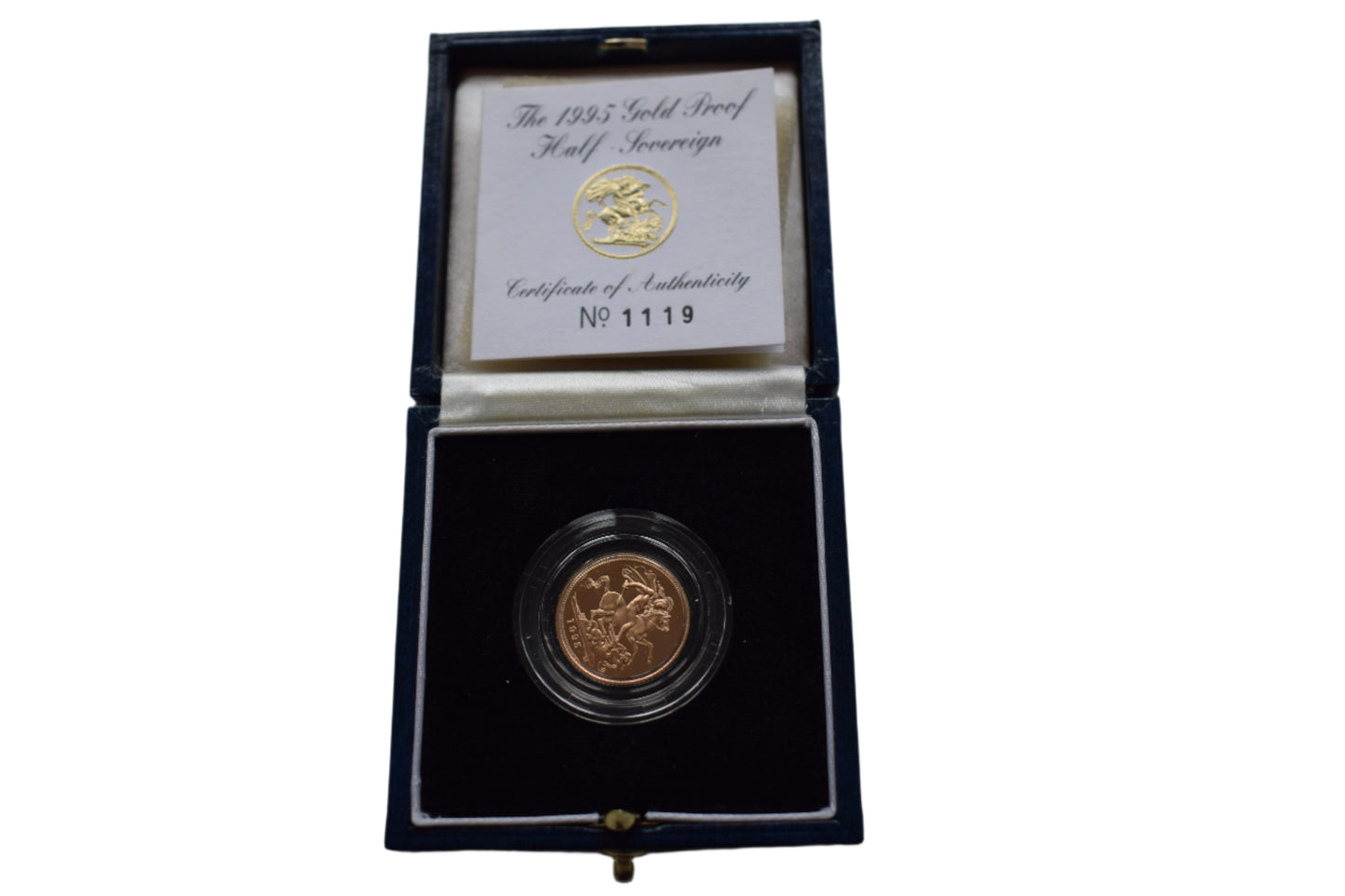 1995 RM George and Dragon (AGW 3.66 grams) Half Sovereign Proof Gold Coin COA