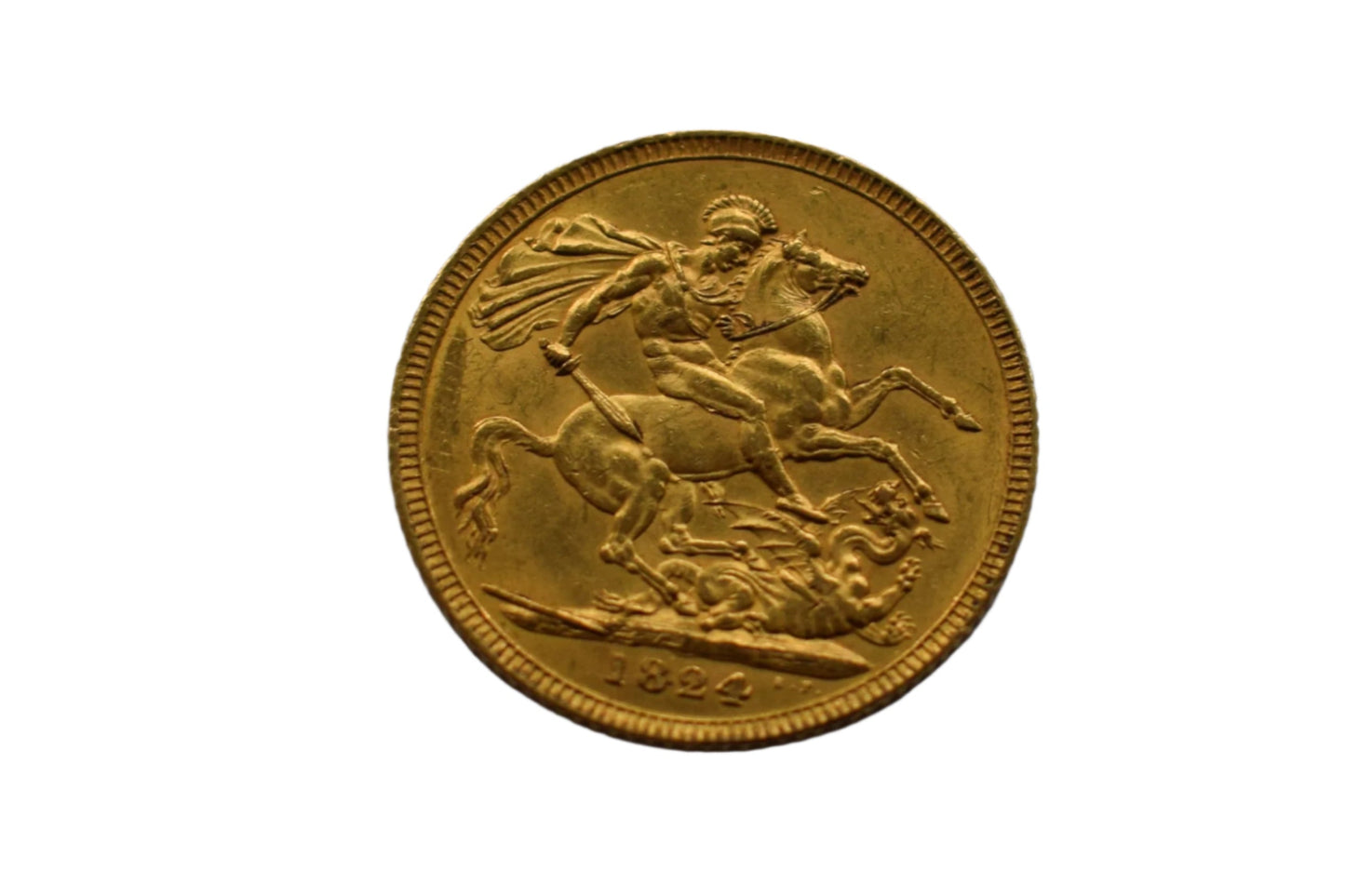 1824 Georgius IIII George & the Dragon Half Sovereign AGW 3.66 g Gold Coin